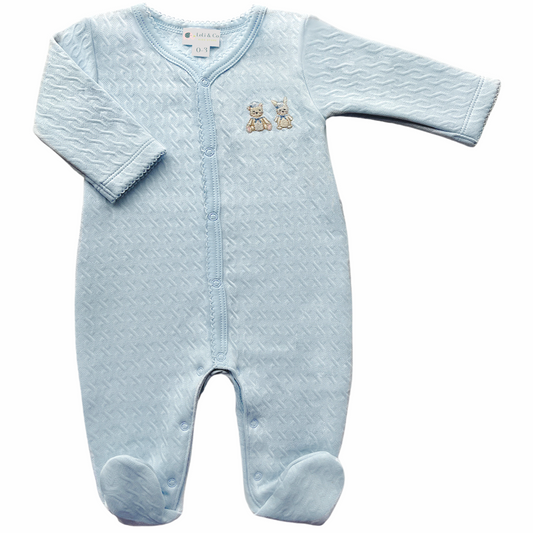 Boys jacquard footie bunny bear