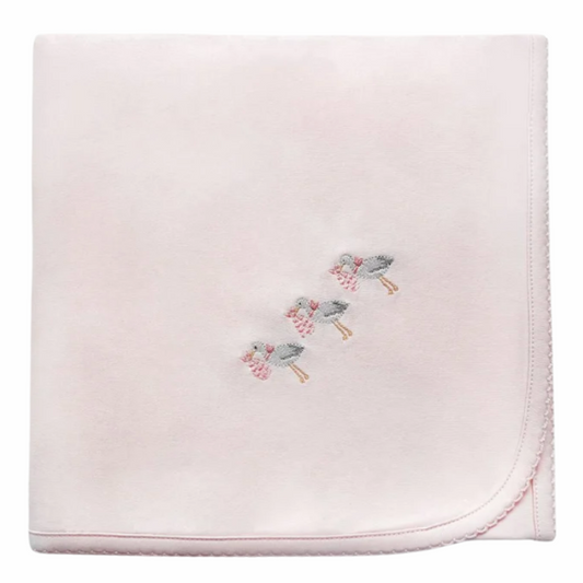 Baby Girl Blanket Stork