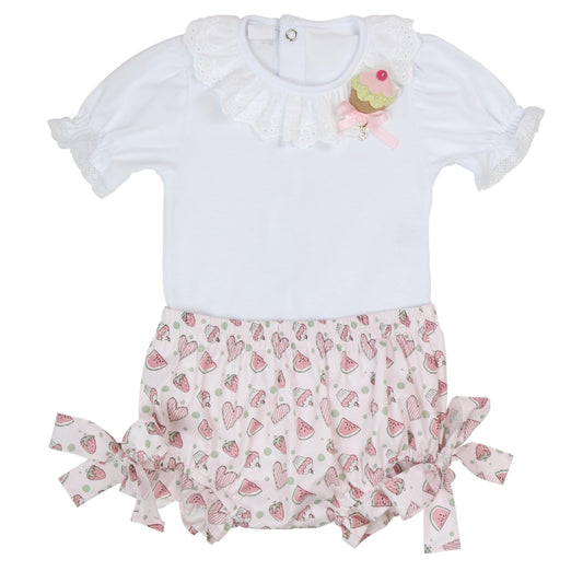 Girls 2-Piece Set Strawberries and Cupcake