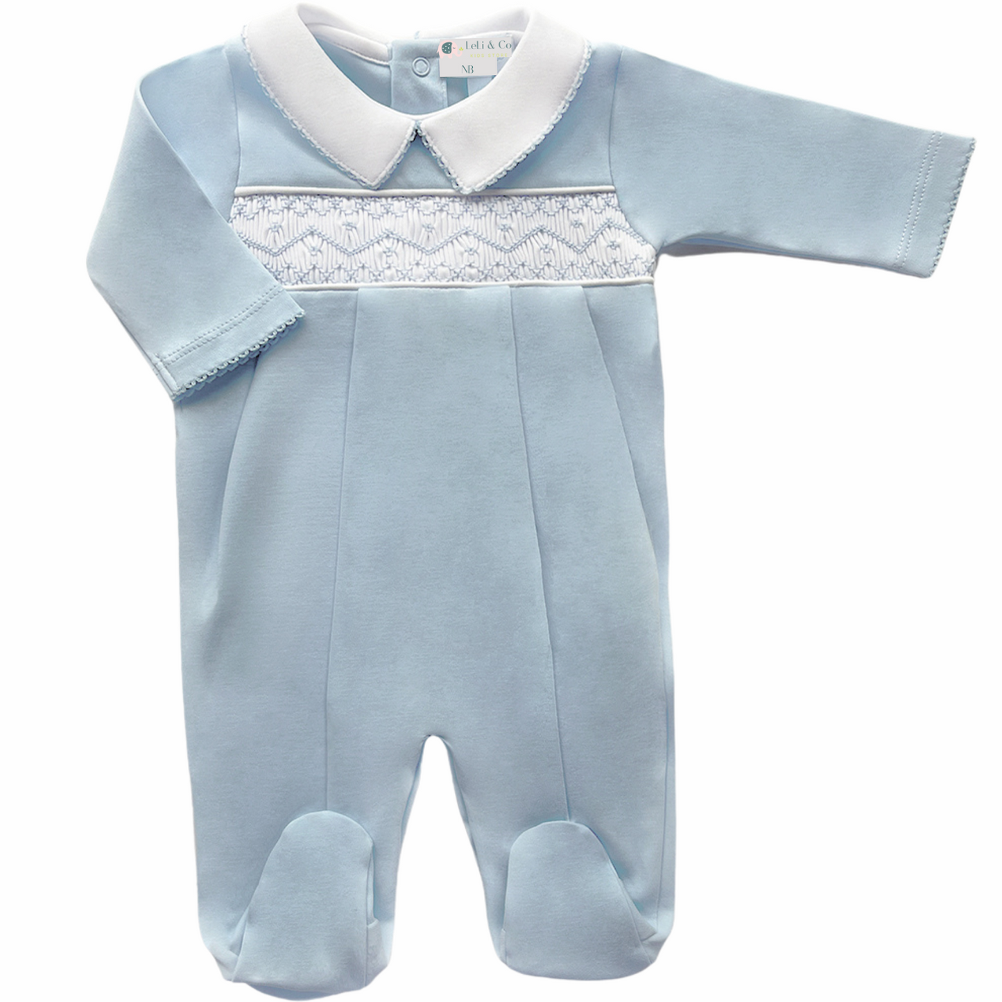 Boys Smocked Footie Long Sleeve